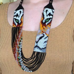 # HANDMADE# long necklace with  beads